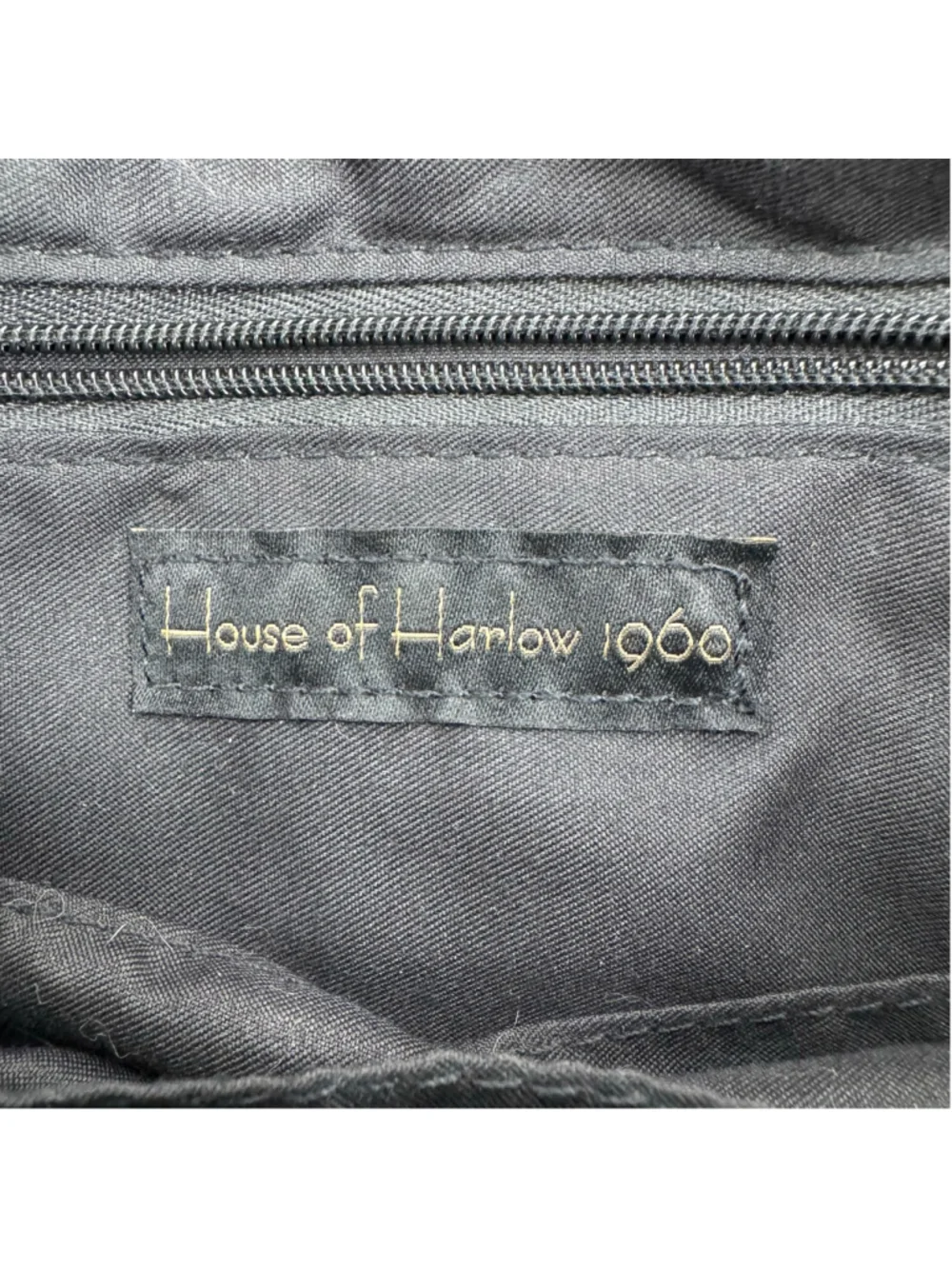 House of Harlow 1960 Crossbody Bag Black Nylon Zip Pockets Quiet Luxury